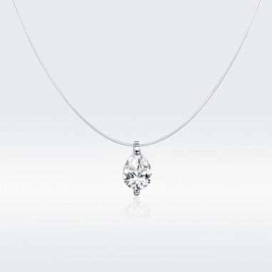 Water Drop Diamond - Colier invizibil cu pandantiv argint