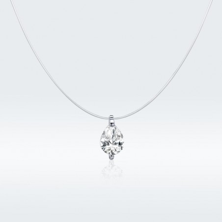 Water Drop Diamond - Colier invizibil cu pandantiv argint