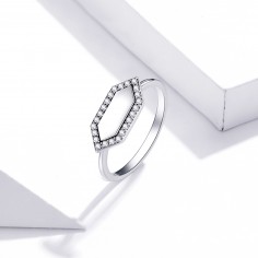 Geometric Stone - Inel argint 2