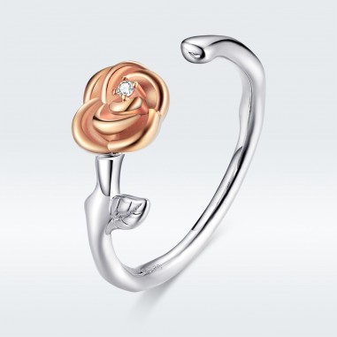 Elegant Rose - Inel argint reglabil