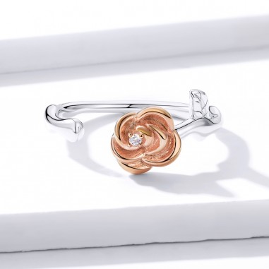 Elegant Rose - Inel argint reglabil