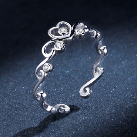 Crowned with Love - Inel argint reglabil