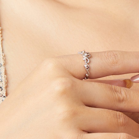 Crowned with Love - Inel argint reglabil