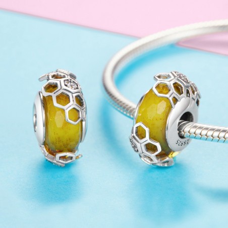 Honeycomb - Talisman argint Murano