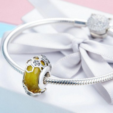 Honeycomb - Talisman argint Murano