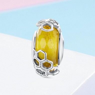 Honeycomb - Talisman argint Murano