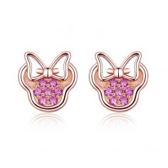 Minnie Mouse - Cercei argint Rose Gold