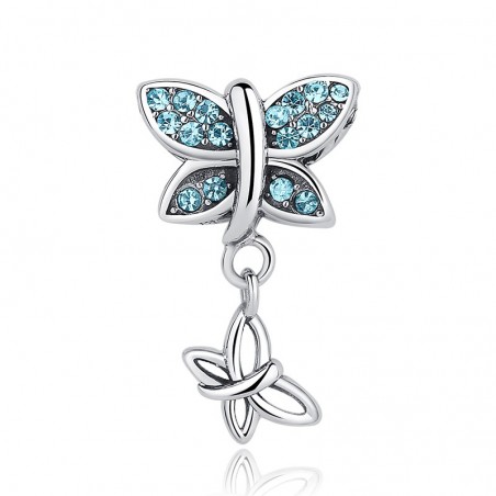 Blue Crystals Butterfly - Talisman argint