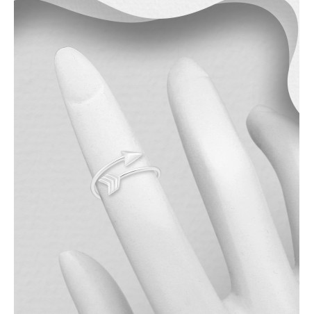 Lucky Arrow - Inel argint falanga reglabil