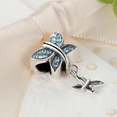 Blue Crystals Butterfly - Talisman argint 2
