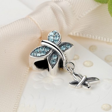 Blue Crystals Butterfly - Talisman argint