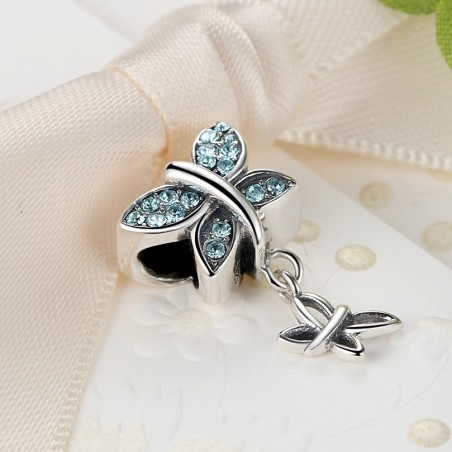 Blue Crystals Butterfly - Talisman argint