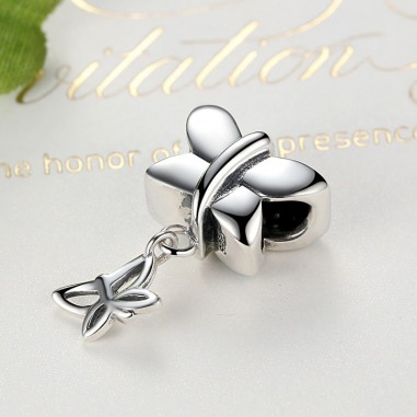 Blue Crystals Butterfly - Talisman argint