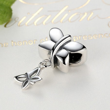 Blue Crystals Butterfly - Talisman argint