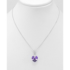 Swarovski Heart (Heliotrope) - Colier argint
