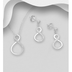 Elegant Inifnity - Set argint cercei si pandantiv 2