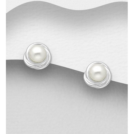 Round Pearls - Cercei argint
