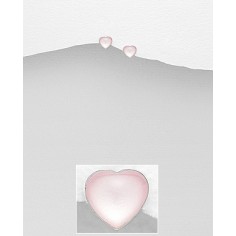 Pink Shell Heart - Cercei argint