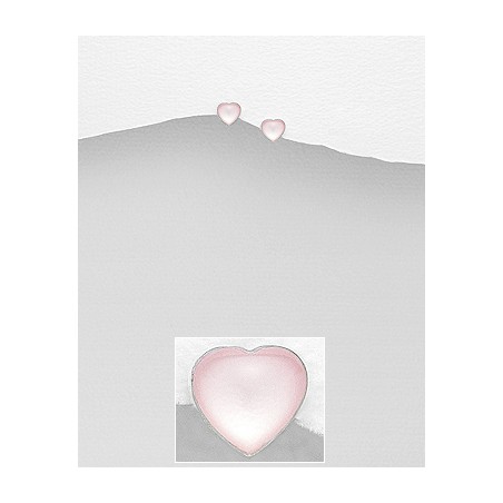 Pink Shell Heart - Cercei argint