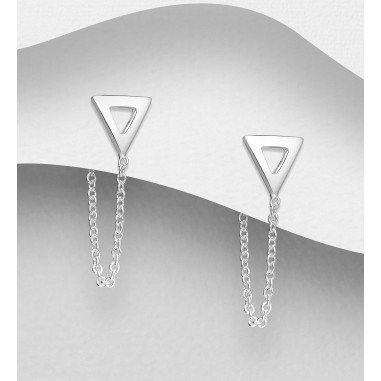 Lovely Triangle - Cercei argint