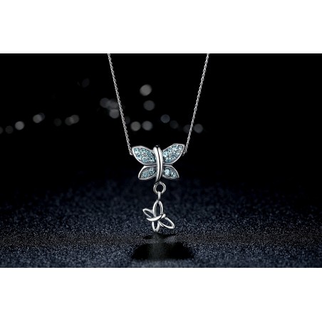 Blue Crystals Butterfly - Talisman argint