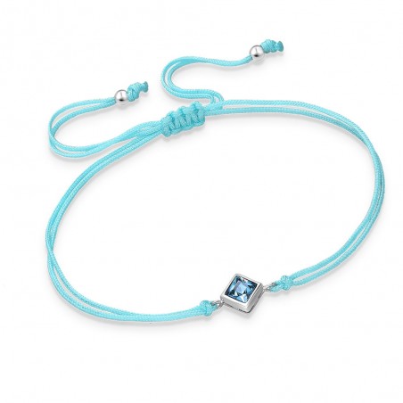 Aquamarine Swarovski - Bratara cu snur