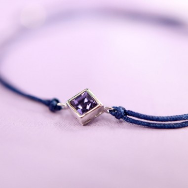 Tanzanite Swarovski - Bratara cu snur