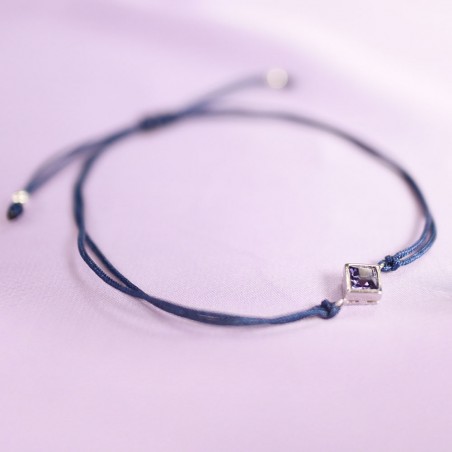 Tanzanite Swarovski - Bratara cu snur