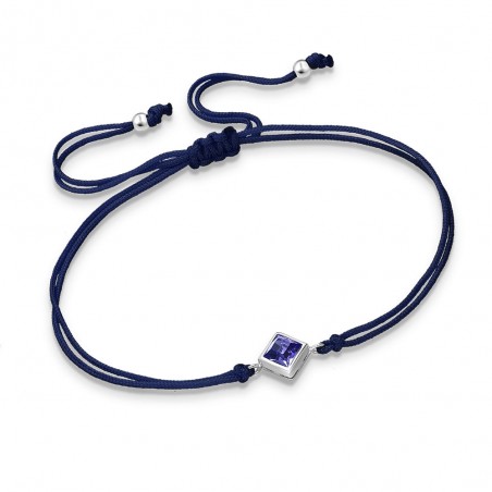 Tanzanite Swarovski - Bratara cu snur