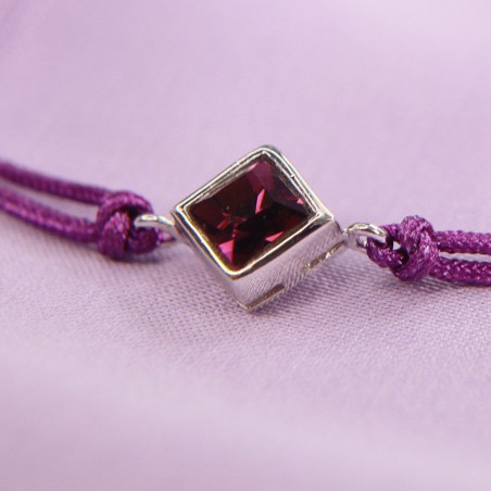 Amethyst Swarovski - Bratara cu snur
