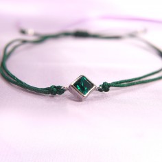 Emerald Swarovski - Bratara cu snur 2