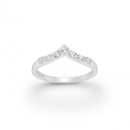 Dazzling V Shape - Inel argint falanga