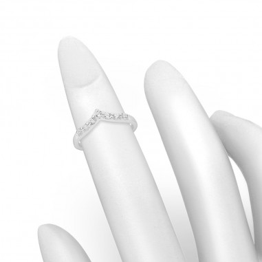 Dazzling V Shape - Inel argint falanga