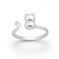 Playful Cat - Inel argint reglabil