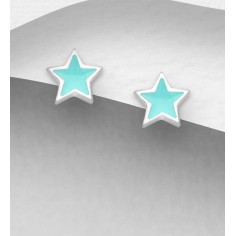 Turquoise Stars - Cercei argint 2