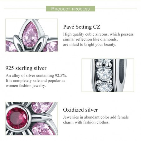 Pink Spring Flower - Talisman argint