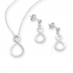 Elegant Inifnity - Set argint cercei si pandantiv