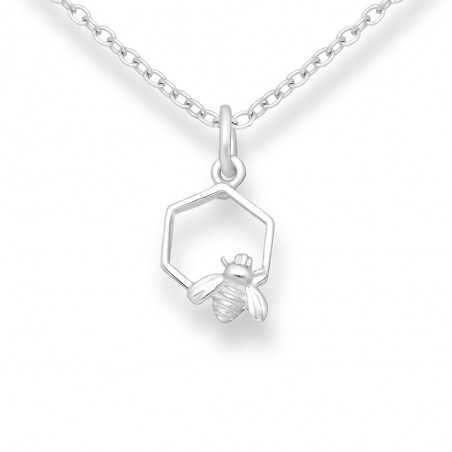 Bee and Honeycomb - Pandantiv argint