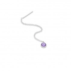 Long Circles (Purple) - Cercei argint 2