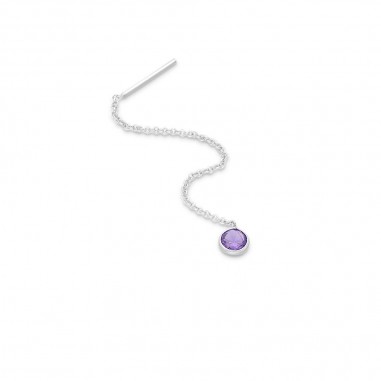 Long Circles (Purple) - Cercei argint