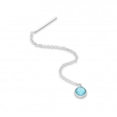 Long Circles (Sky Blue) - Cercei argint 2