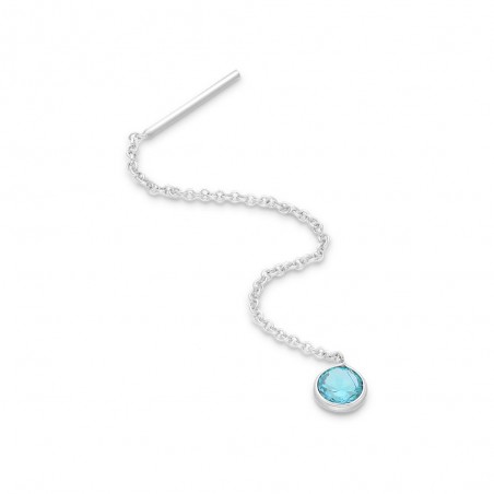 Long Circles (Sky Blue) - Cercei argint