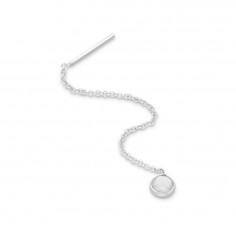 Long Circles (White) - Cercei argint 2