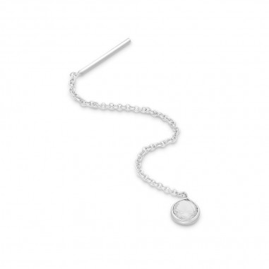 Long Circles (White) - Cercei argint