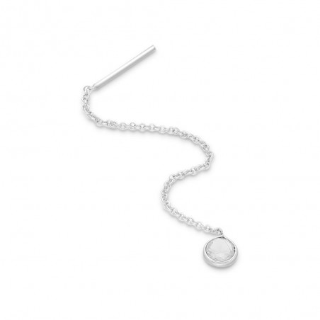 Long Circles (White) - Cercei argint