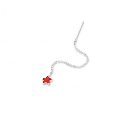 Long Stars (Red) - Cercei argint