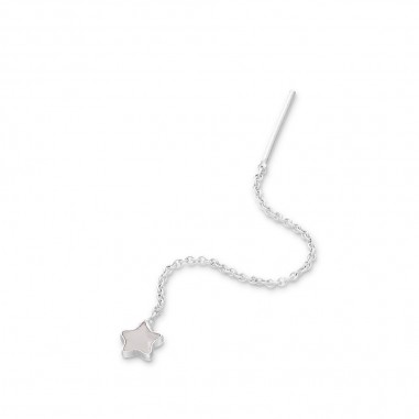 Long Stars (White) - Cercei argint