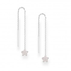 Long Stars (White) - Cercei argint