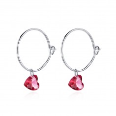 Red Hearts - Cercei argint