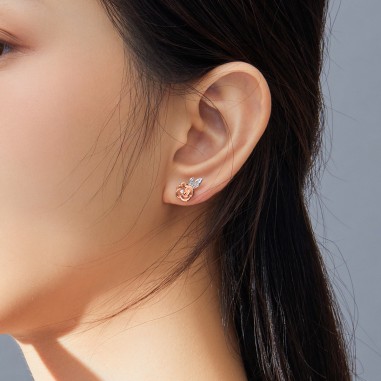 Elegant Rose - Cercei argint